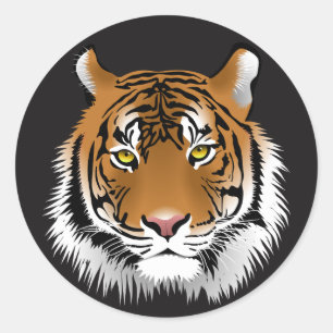 Tiger-Gesichts-illustrative runde glatte Aufkleber