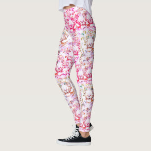 Tiger-Gesichtsdesign Rosa Leggings