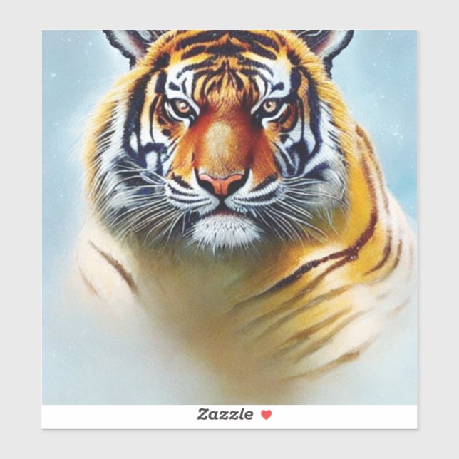 Tiger-Gesichtsmalerei - beeindruckende Artenvielfa Aufkleber (Blatt)