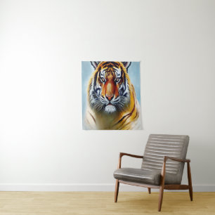 Tiger-Gesichtsmalerei - beeindruckende Artenvielfa Wandteppich