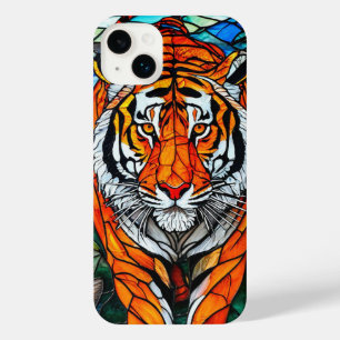 Tiger-Glasmalerei iPhone 14 Plus Hülle