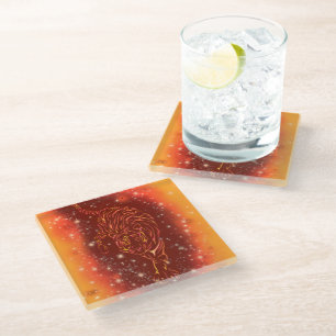 Tiger Glass Untersetzer läuft in der Galaxy Starry