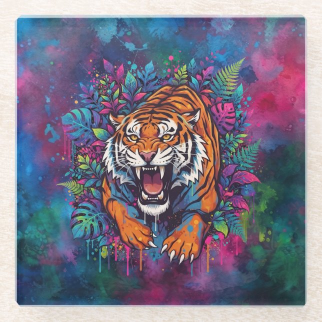 Tiger Glasuntersetzer (Vorderseite)