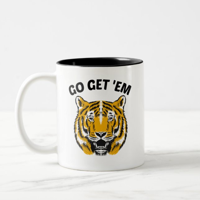 TIGER GO GET 'EM Double Sided Two-Tone COFFEE MUG (Gauche)