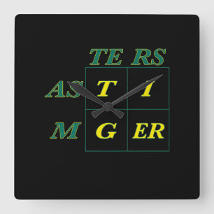 Tiger Goat Woods Masters Quadratische Wanduhr