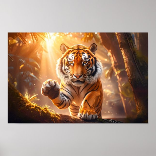 Tiger - Golden Tiger Gruß Poster (Vorne)