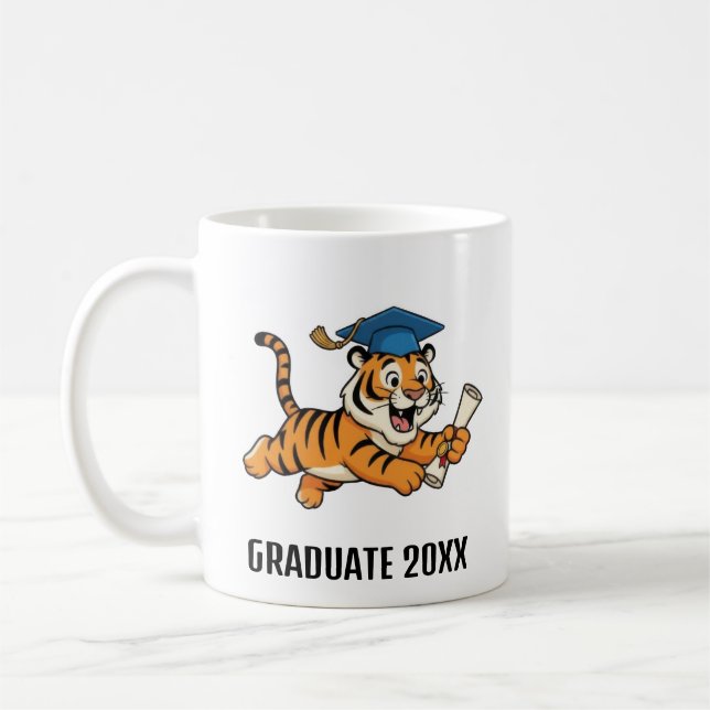 Tiger Graduation Personalized Kaffeetasse (Links)