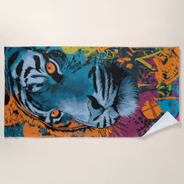 Tiger Graffiti Pop Art Wildtiere Strandtuch