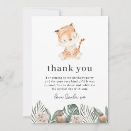 Tiger Greenery Floral Danke Karte