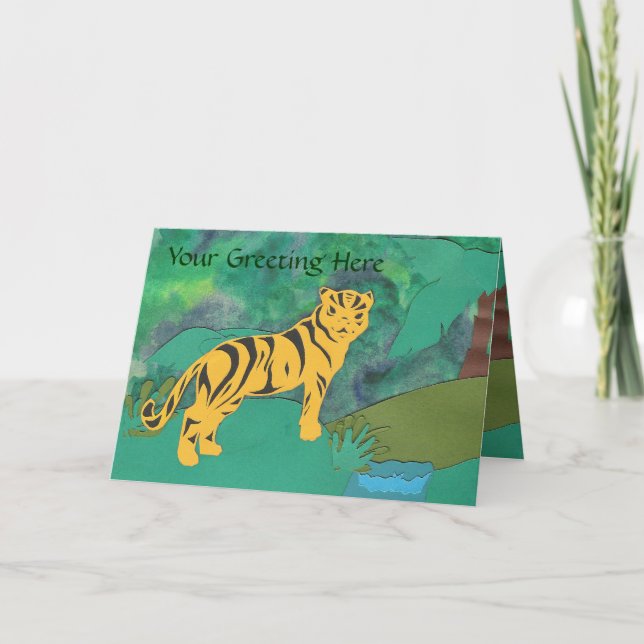 Tiger Greeting Card Karte (Vorderseite)