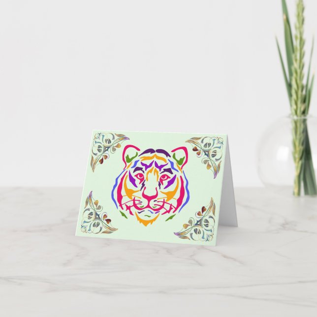 Tiger Greeting Card Karte (Vorderseite)