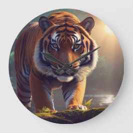 Tiger Große Wanduhr