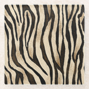 Tiger Haut Nahtlose Textur Glasuntersetzer