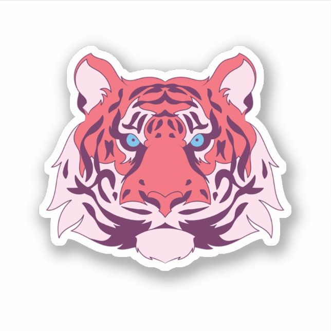 Tiger Head Asia Wildlife Animal Wild Cat Tiger. Pe Aufkleber (Vorderseite)