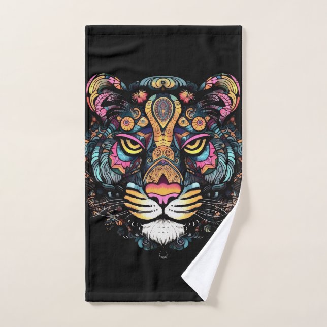 Tiger Head Badhandtuch Set (Handtuch)