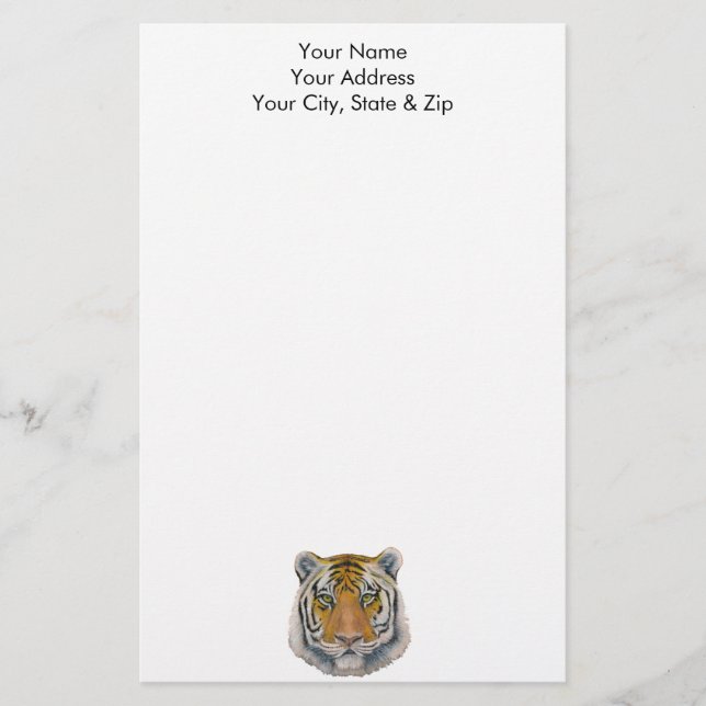 Tiger Head Briefpapier (Vorderseite)