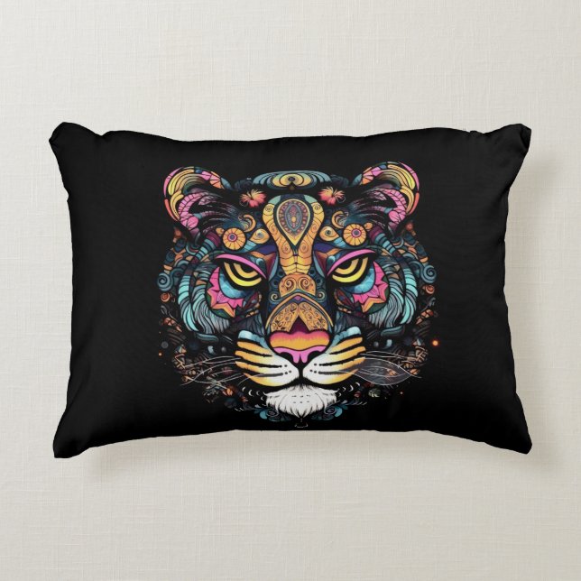 Tiger Head Dekokissen (Vorderseite)