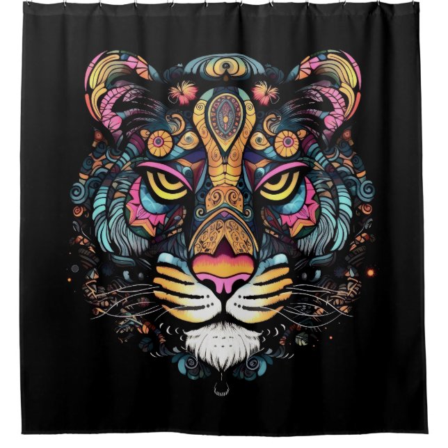 Tiger Head Duschvorhang (Vorderseite)