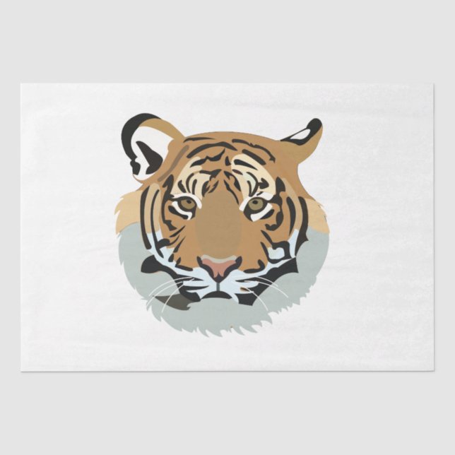 Tiger Head Face Wild Animal Tiger Seidenpapier (Vorderseite)