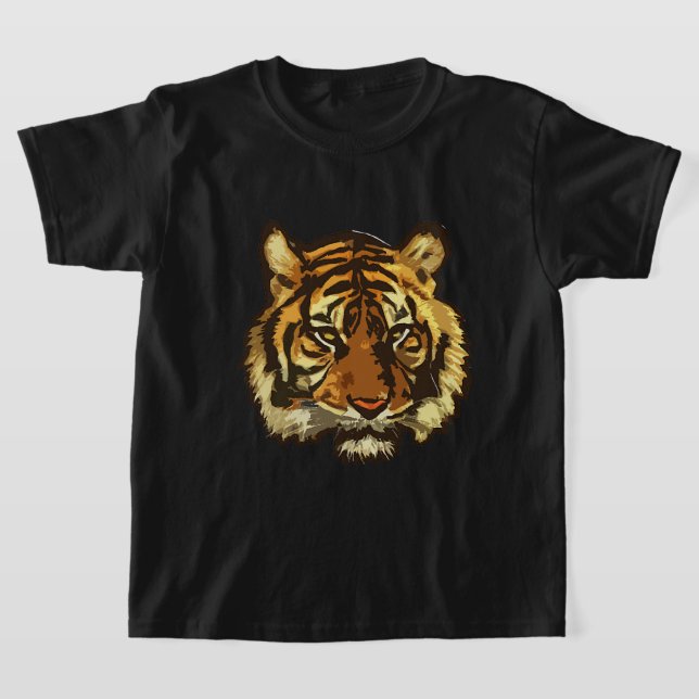 Tiger Head Graphischer realistischer Tigerkopf zei T-Shirt (Ablage )