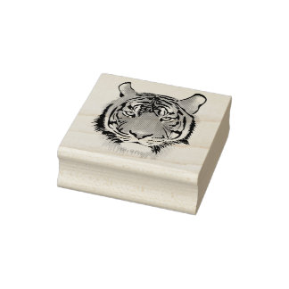 Tiger Head Gummistempel