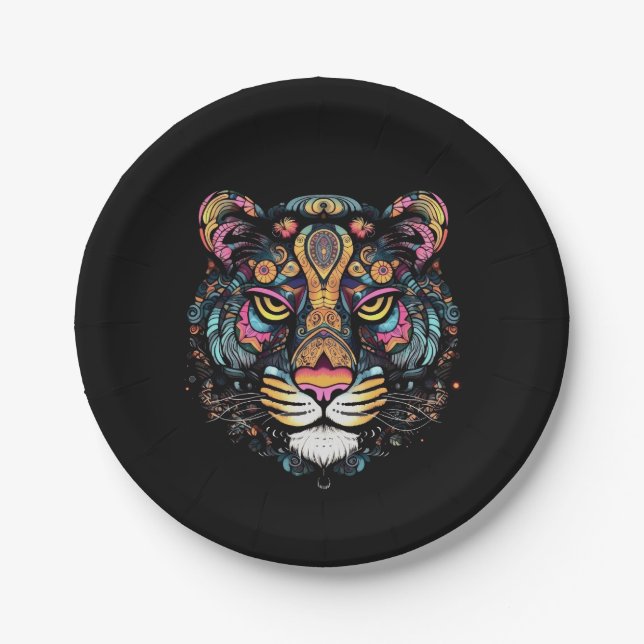 Tiger Head Pappteller (Vorderseite)