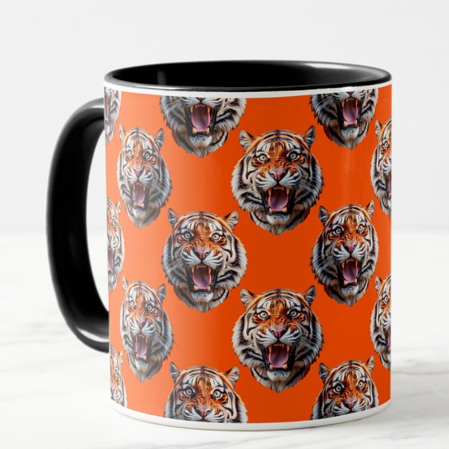 Tiger Head Pattern Design Orange  Tasse (Von Creator hochgeladen)
