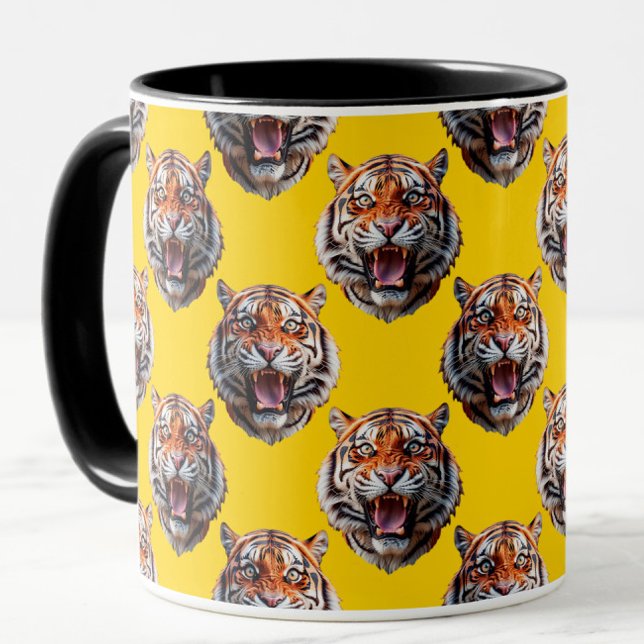 Tiger Head Pattern Design Yellow  Tasse (Von Creator hochgeladen)