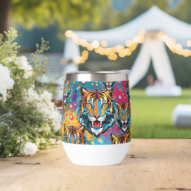 Tiger Head Regenbogen Farben Farbflecken (Hochzeit)