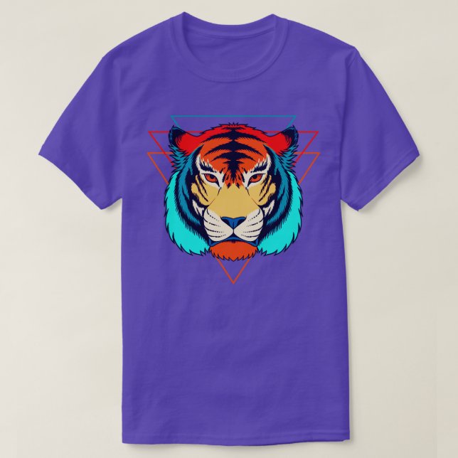Tiger Head Retrowave T-Shirt (Design vorne)