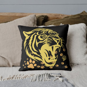 Tiger Head Roar Cases Black Kissen