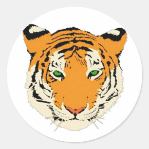 Tiger Head Runder Aufkleber