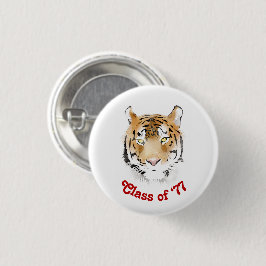 Tiger Head Watercolor Class Wiedersehen Partys Button