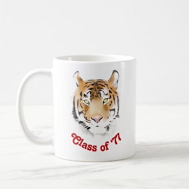 Tiger Head Watercolor Class Wiedersehen Partys Kaffeetasse (Links)
