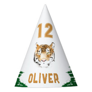 Tiger Head Watercolor Jungle Geburtstag Partyhütchen