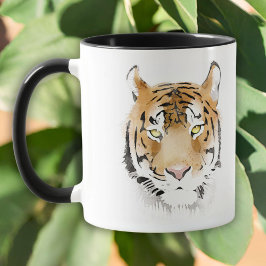 Tiger Head Watercolor Zeichnend Tasse