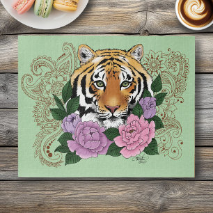 Tiger Henna Pink Purple Blumen