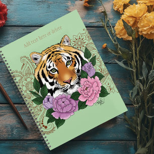 Tiger Henna Pink Purple Blumen Planer