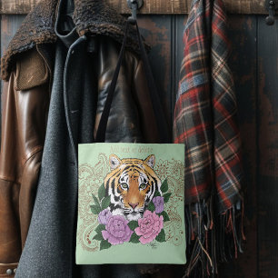 Tiger Henna Pink Purple Blumen Tasche