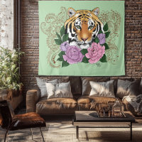 Tiger Henna Pink Purple Blumen