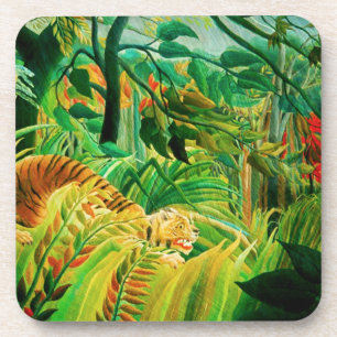 Tiger Henri Rousseau ein in den tropischen Untersetzer