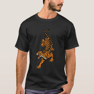 Tiger herabsteigend kriechendes Tattoo Old School T-Shirt