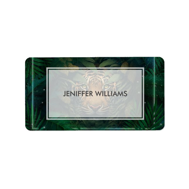 Tiger hiding in Foliage                Adressaufkleber (Vorne)