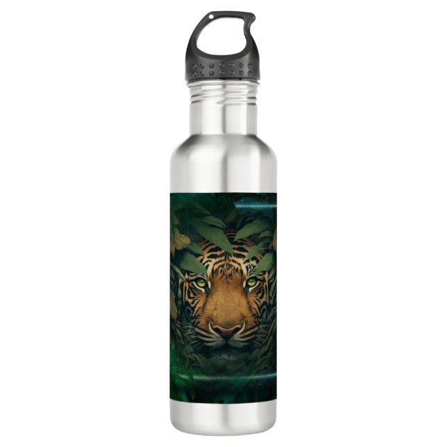 Tiger hiding in Foliage               Edelstahlflasche (Vorderseite)