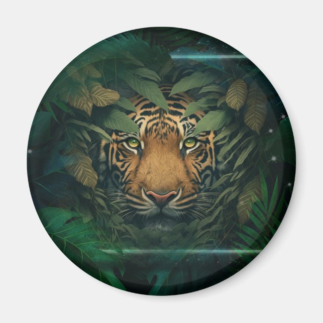 Tiger hiding in Foliage               Magnet (Vorne)