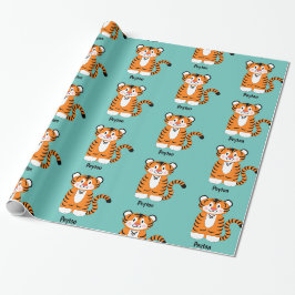 Tiger Hinzufügen eines Namens Geschenkpapier