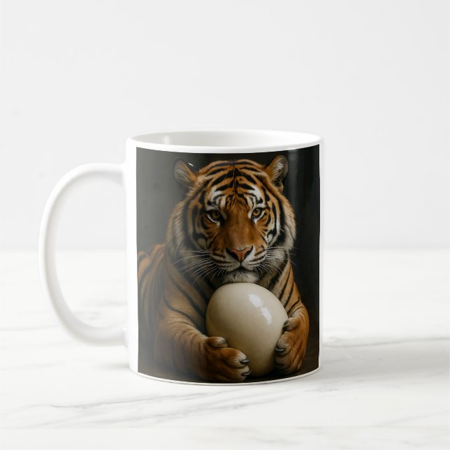 Tiger Holding Egg Kaffeetasse (Links)