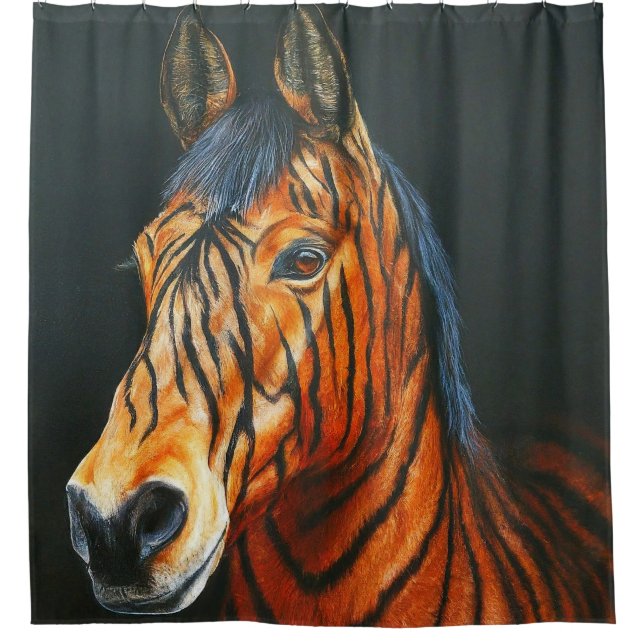 Tiger Horse Duschvorhang (Vorderseite)