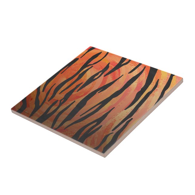 Tiger Hot orange und Black Print Fliese (Seite)