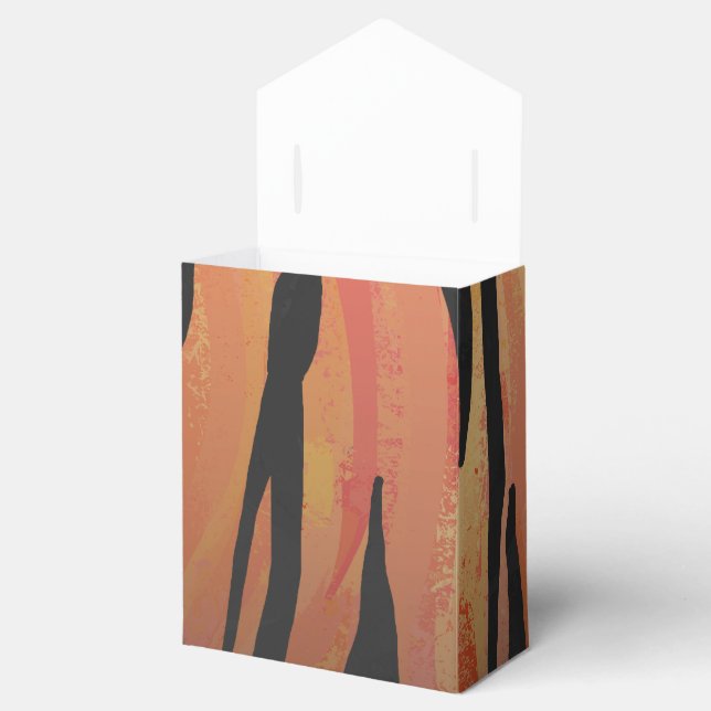Tiger Hot orange und Black Print Geschenkschachtel (Geöffnet)